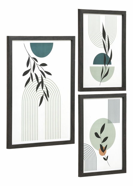 Set 3 ks obrazů Asiravia (černá)