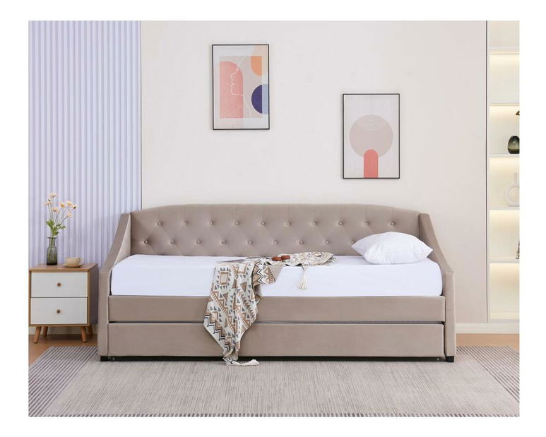 Rozkládací postel 90 cm Asesorar (hnědošedá)