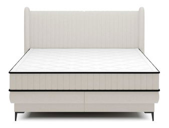 Manželská kontinentální postel 140 cm Dalmo 140 (s roštem) (s úl. prostorem) (bílá + černá)