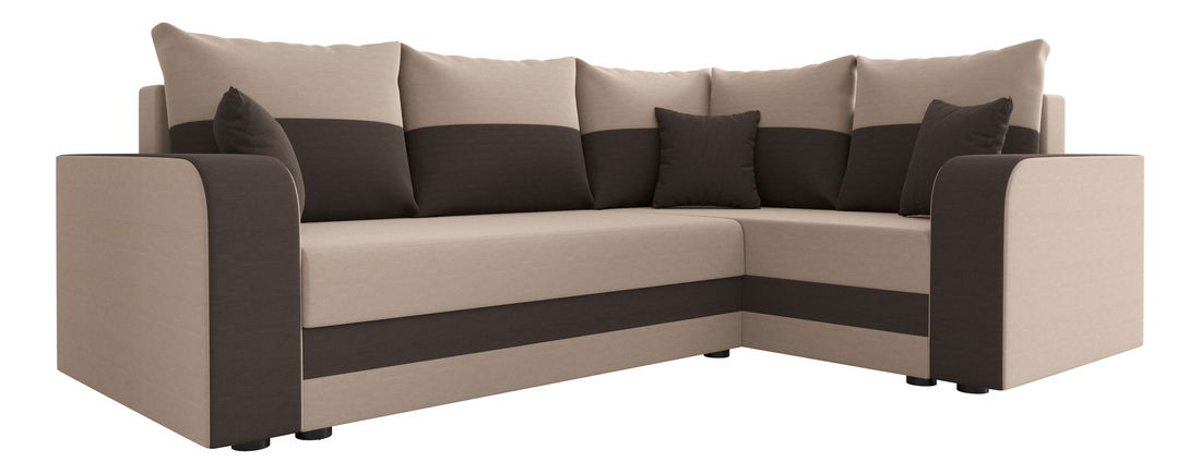 Rohová sedací souprava Harmony Plus (béžová + tmavě hnědá) (P)