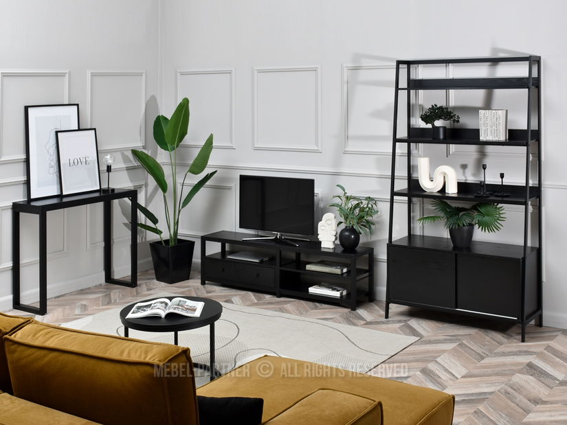 TV stolek/skříňka Elena (černé dřevo + černá)