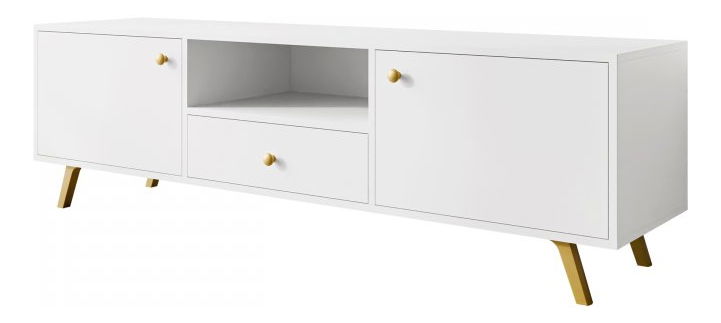 TV skříňka Astradon 160 (bílá + zlatá)