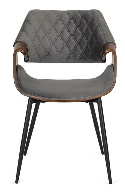 Jídelní set Lateral (ořech + černá + šedá) (pro 4 osoby)