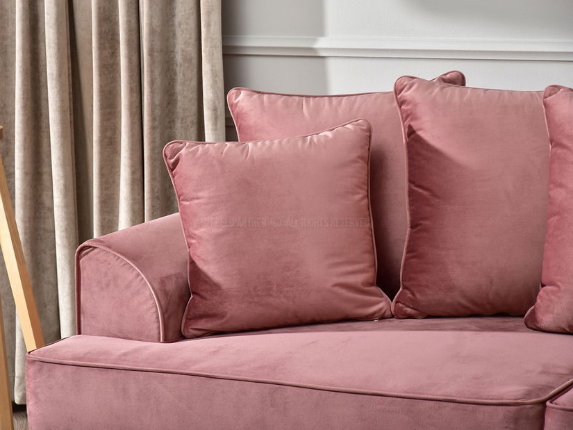 Pohovka trojsedačka Marilyn (pudrová + buk)