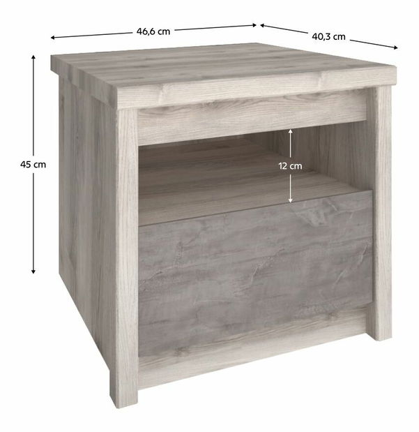 Noční stolek JESS (kaštan nairobi + onyx)