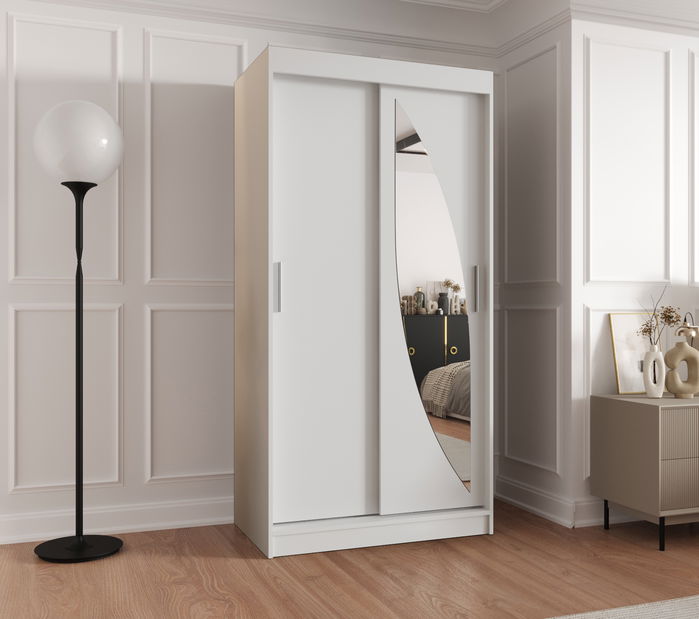 Šatní skříň 100 cm Milain (bílá)