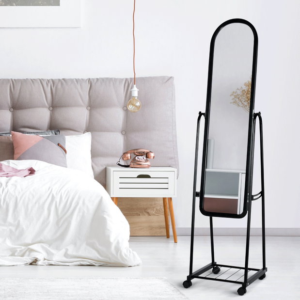 Zrcadlo na kolečkách Dumuro (černá) *výprodej