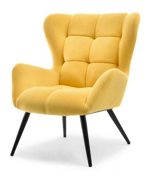 Křeslo Kikino (žlutá + černá)