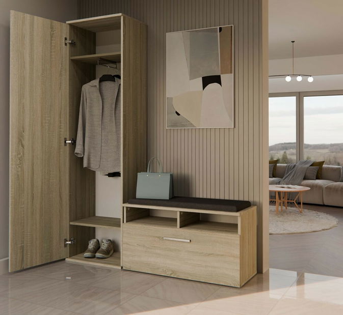 Šatní skříň Dialogos 1 (dub sonoma) (se zrcadlem)