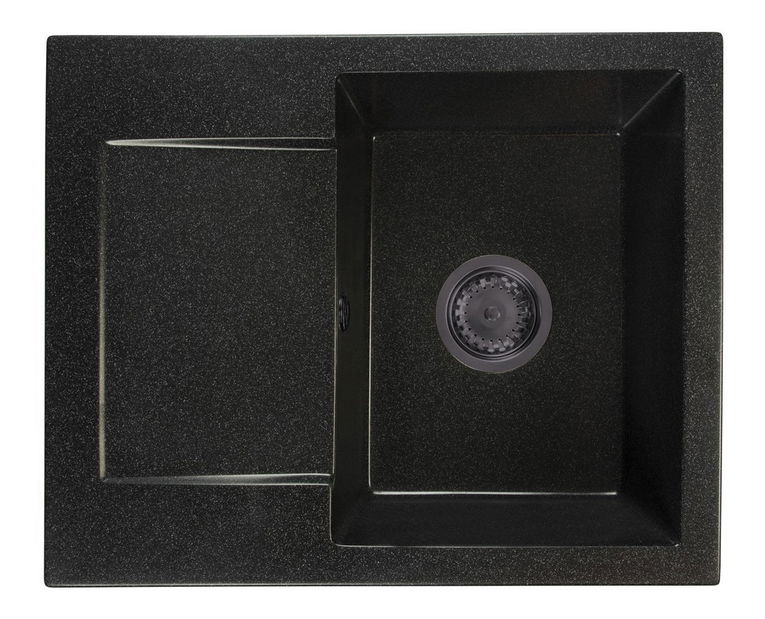 Kuchyňský dřez Dalgam (černá + textura) (bez otvoru pro baterii) (L)