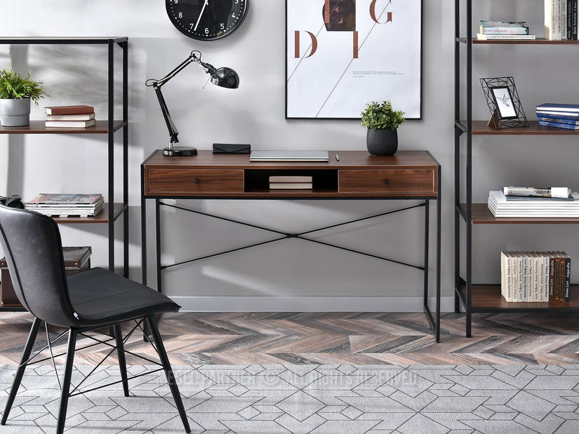 PC stolek Nills (ořech tmavý + černá)