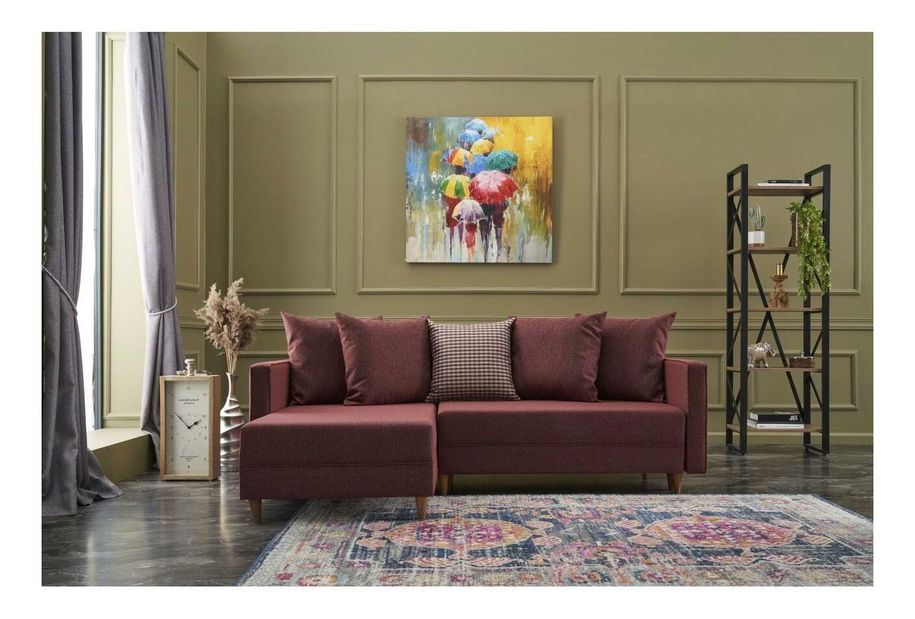 Rohová sedačka Adam (L) (červená)