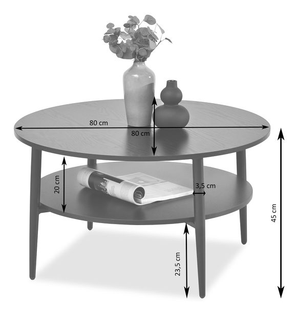Konferenční stolek Randolf Xl (betonová + černá)