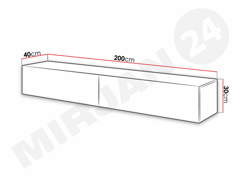 TV stolek/skříňka Kylara 200 (bílá + lesk bílý)