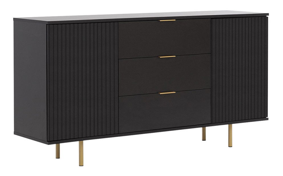 Komoda Newelon K2D3SZ NW02 (černá + zlatá)