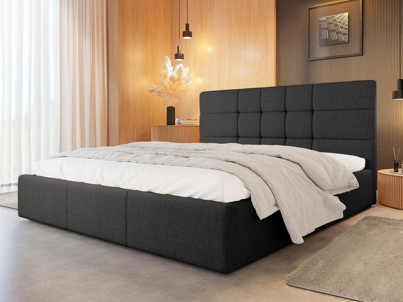 Manželská postel 200cm Kendall (tmavě šedá)
