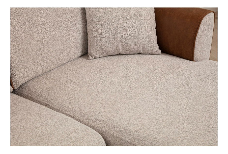 Rohová sedačka Aronaso (P) (béžová + skořicová)