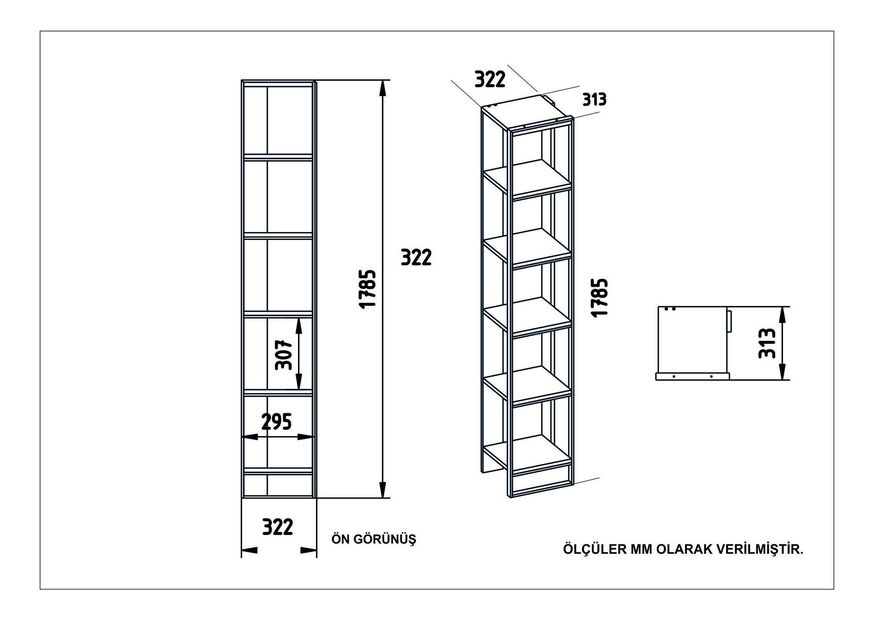 Regál Poppy 2 (zlatá + černá) *výprodej