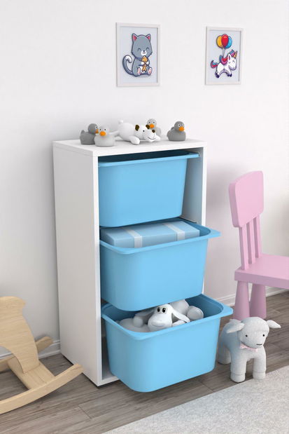 Organizér na hračky Dremonka 2 (bílá + modrá)