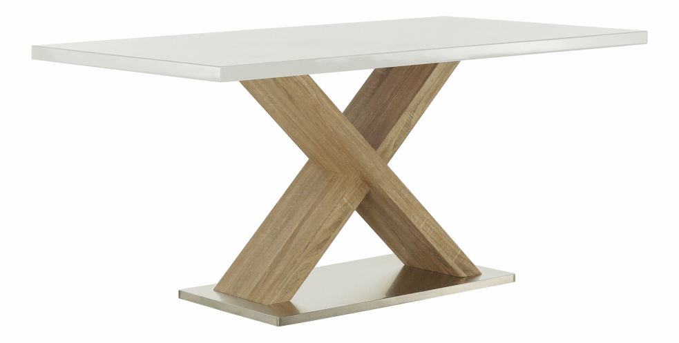 Jídelní stůl 160 cm Farni (bílá + dub sonoma)