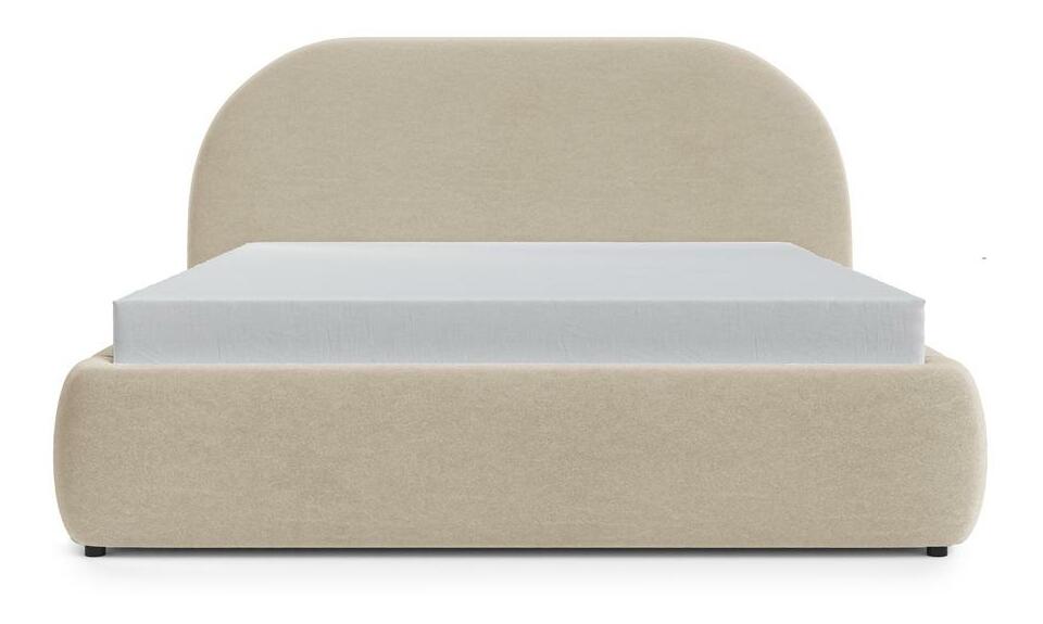 Manželská postel 160 cm Olivo P (s roštem) (s úl. prostorem) (béžová střední + černá)