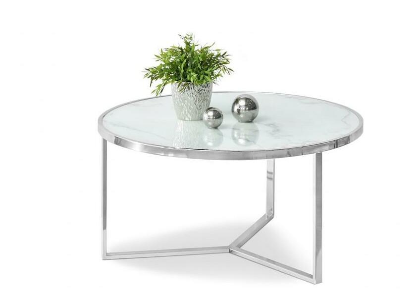 Konferenční stolek Natol (bílá + chromová)