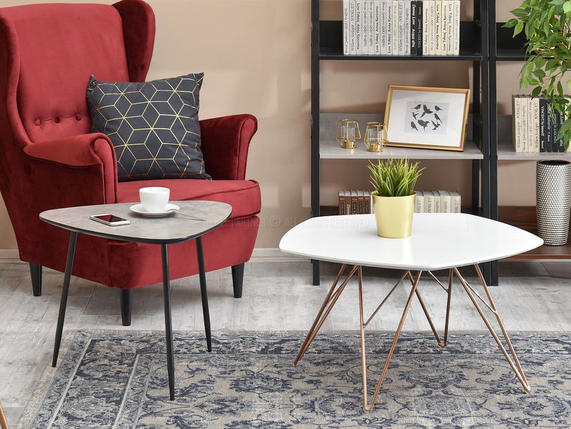 Konferenční stolek Petal Zest Xl (bílá + černá)