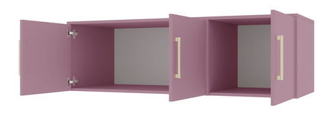 Šatní skříň s nástavbou Lenona II D3 (švestka + zlatá) (se zrcadlem)