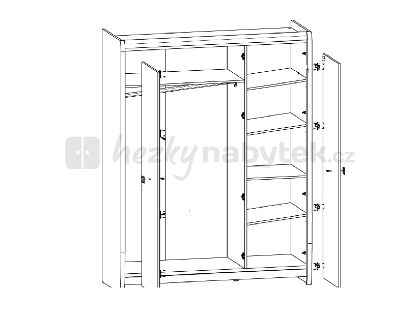 Šatní skříň BRW Loren SZF3D