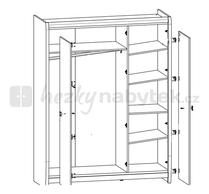 Šatní skříň BRW Loren SZF3D