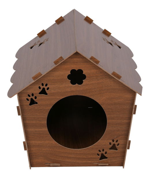 Dřevěný domeček pro kočky Habiba (ořech)