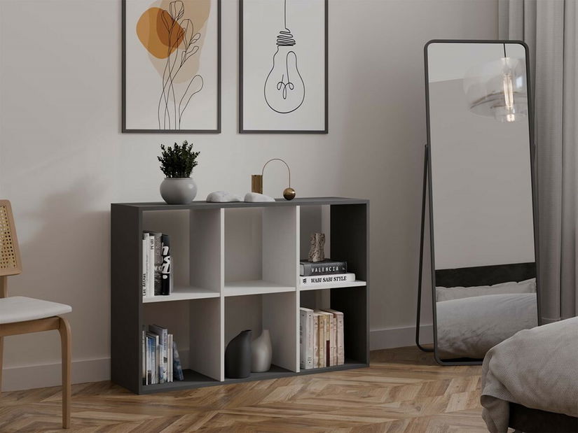 Regál Metros 3 (antracit + bílá)