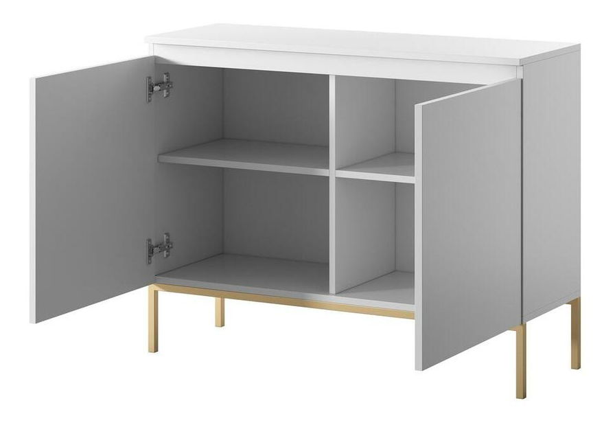 Skříňka Bennasi B2 (bílá + zlatá)