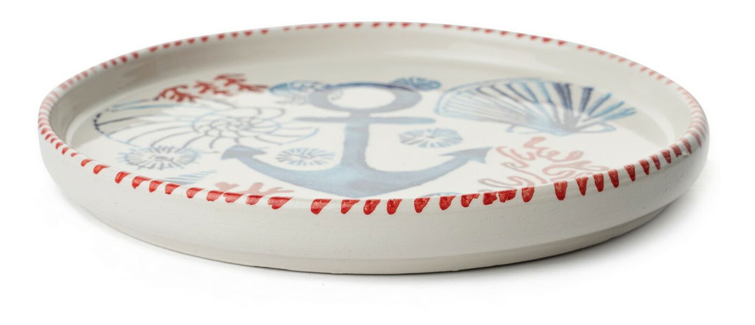 Snídaňová souprava (14 Pieces) Kashmere (bílá + modrá + červená)