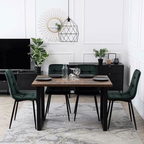 Jídelní stůl Varon (dub rustikal + černá) (pro 6 osob)