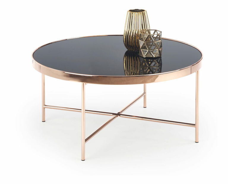 Konferenční stolek Luta (černá + růžová zlatá)