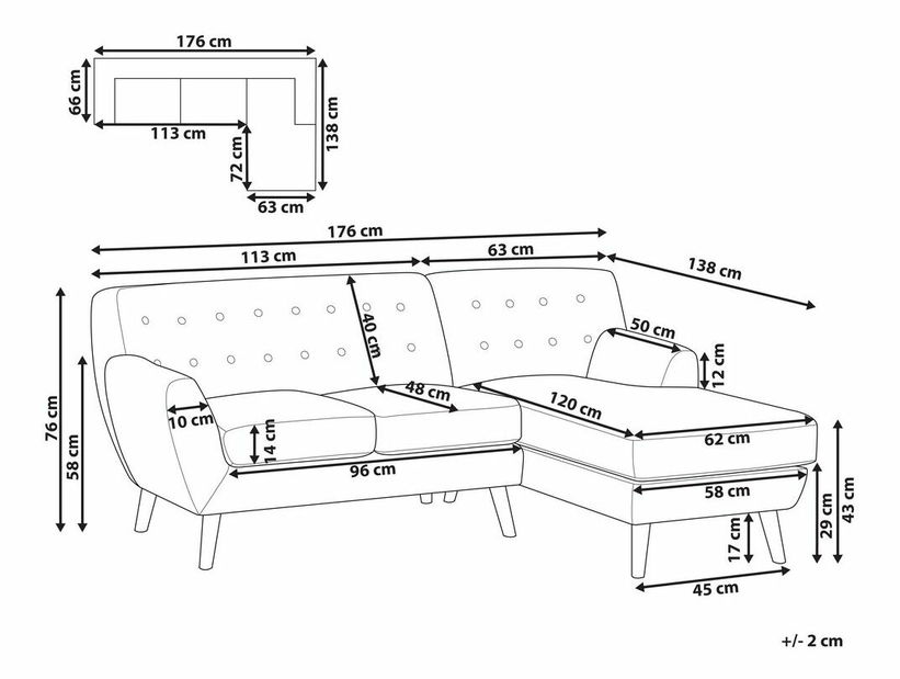 Rohová sedací souprava Malmo (světle šedá) (P)