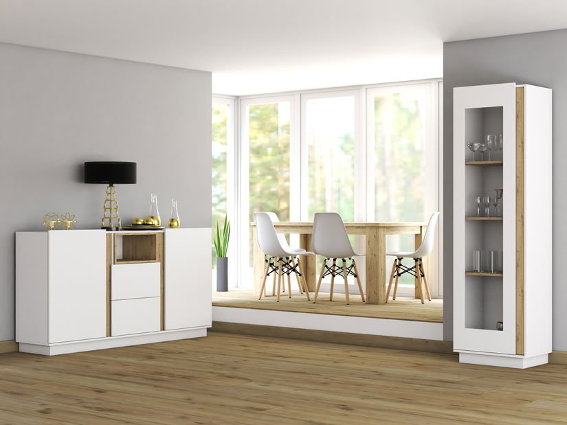 Komoda Gabrielle 03 (dub artisan + bílá)