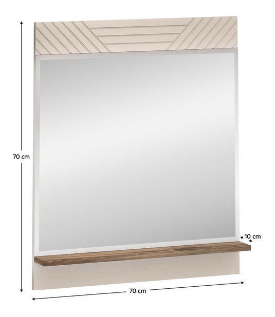 Zrcadlo 70 cm Explicaba (kašmír + dub castello)