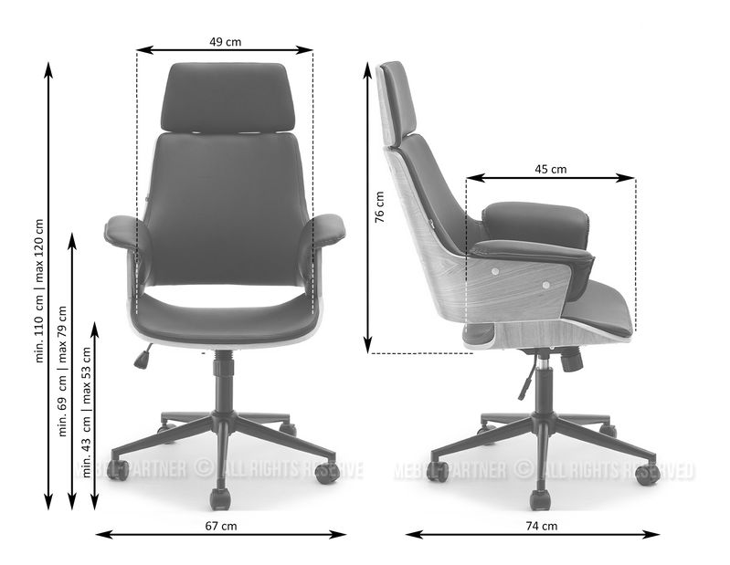 Křeslo Clementine (ořech + černá)