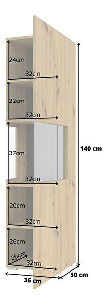 Vitrína Avernic Typ 05 (černá + dub artisan)