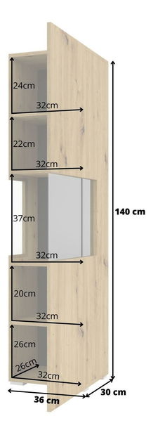 Vitrína Avernic Typ 05 (černá + dub artisan)