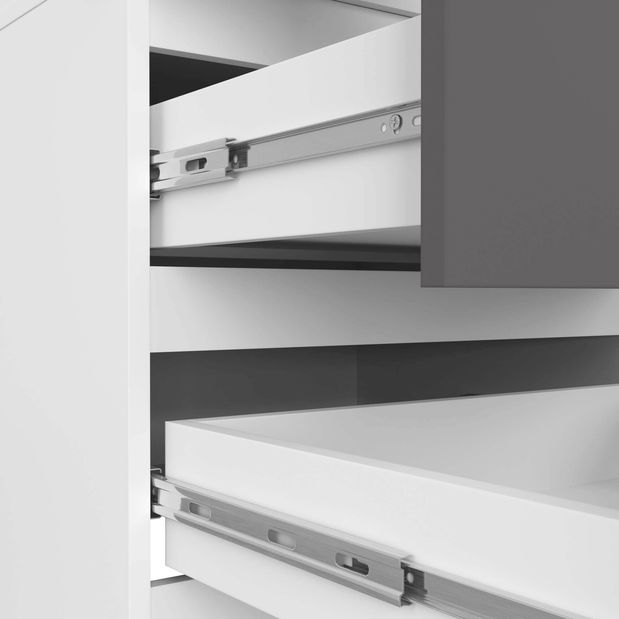 Šatní skříň Surgimiento (bílá + grafit)