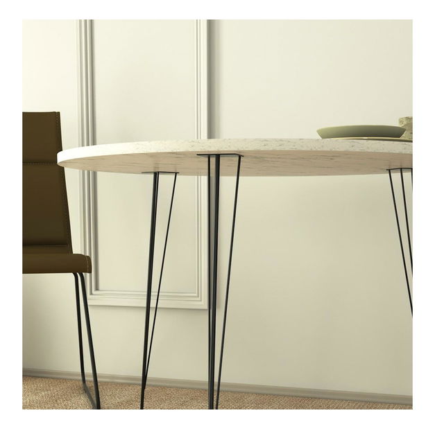 Jídelní stůl Sabuna 1 (pro 4 osoby) (černá + bílá)