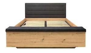 Manželská postel 160 cm BRW Ostia LOZ/160/B (s roštem a úl. Prostorem)