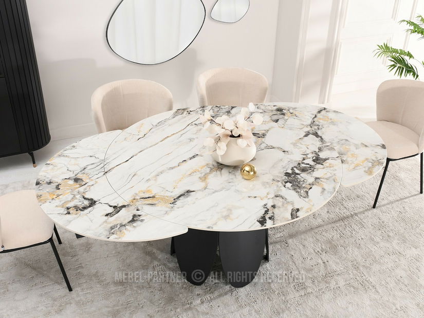 Jídelní stůl Facilidades (mramor + černá)