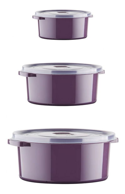Sada úložných dóz na potraviny (12 ks.) Silence (fialová)