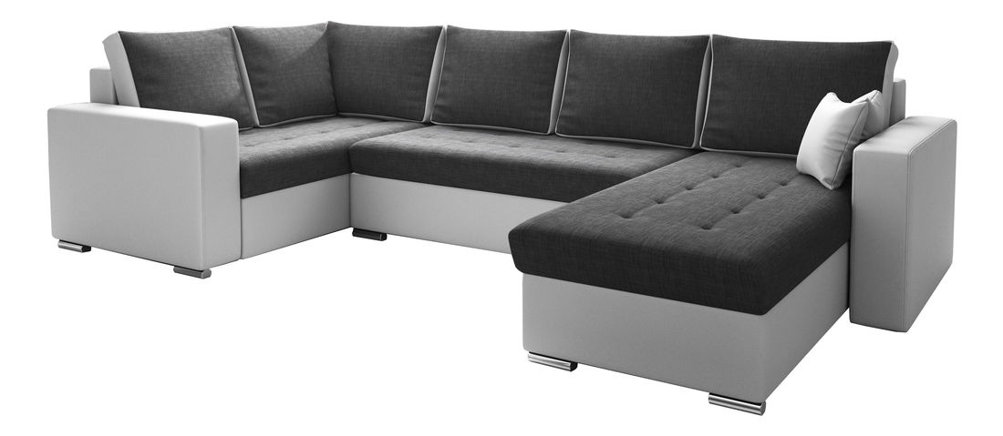 Rohová sedací souprava U Lambert (šedá + bílá) (L)