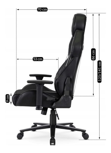 Herní křeslo Nutrida (černá + bílá)