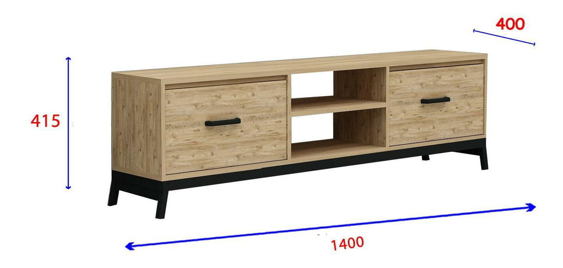 TV stolek/skříňka Dobumi 3 (borovice atlantická + černá)